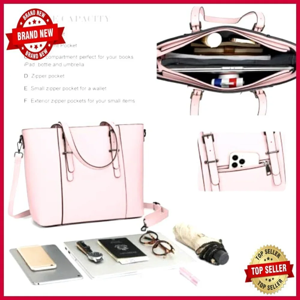 Adjustable Crossbody Tote Satchel Bag with Multiple Pockets
